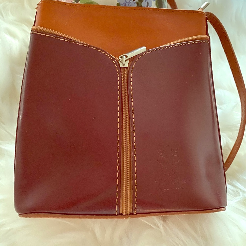 Vera Pelle Italian leather square crossbody